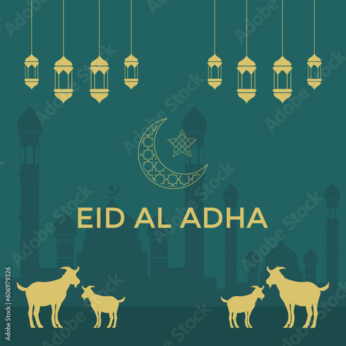 Eid Al Adha festival Greeting card background for Eid Al Adha post