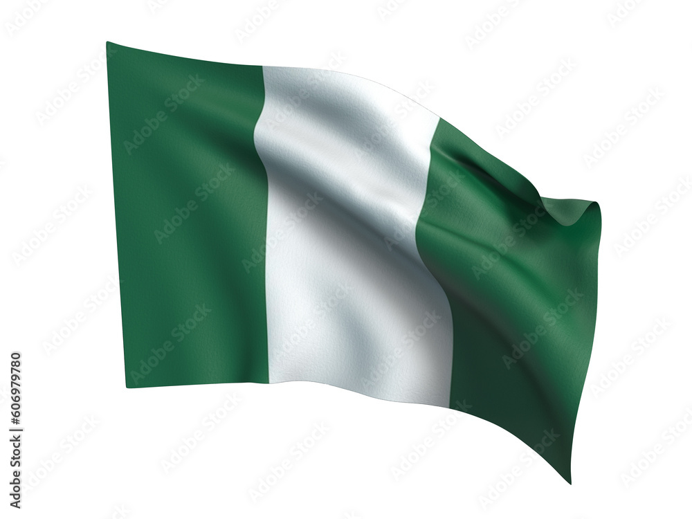 Nigeria flag waving with the wind .Png transparency Nigeria flag waving with the wind .Png transparency