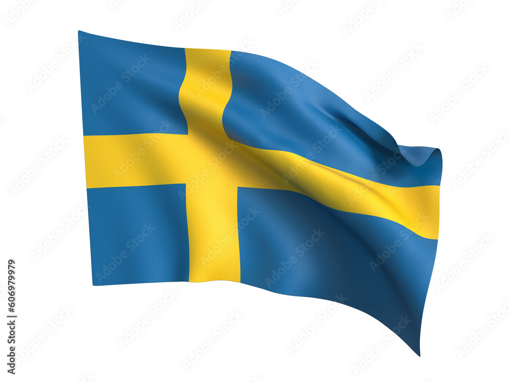 Sweden flag. Waving colorful Sweden flag .Png transparency Sweden flag. Waving colorful Sweden flag .Png transparency