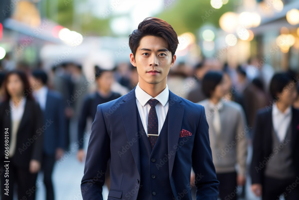 若い男性のビジネスマン:AI生成画像 若い男性のビジネスマン:AI生成画像