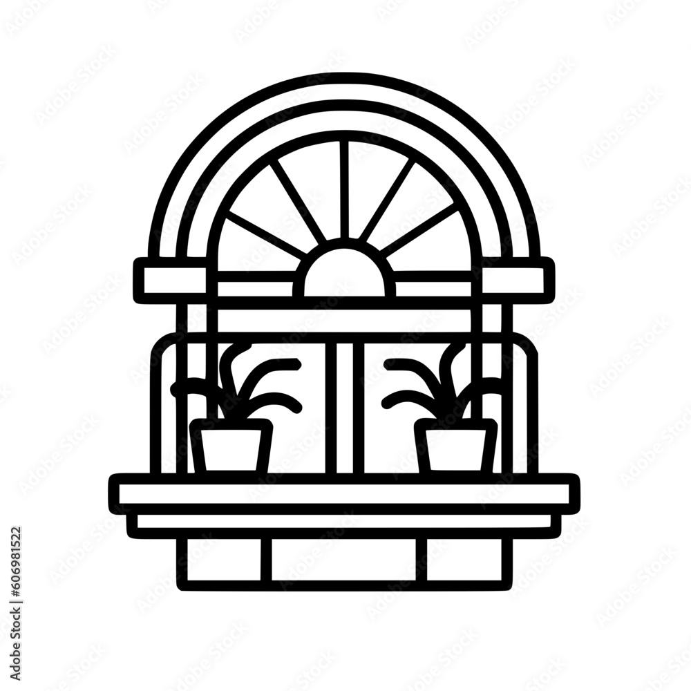 Terrace vector illustration isolated on transparent background