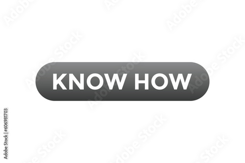 Know How Button. Speech Bubble, Banner Label Know How