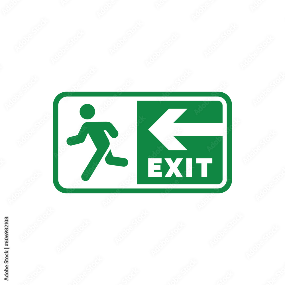 Emergency exit symbol icon isolated on white background Emergency exit symbol icon isolated on white background
