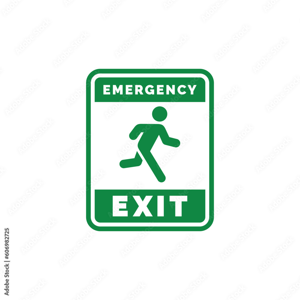 Emergency exit symbol icon isolated on white background Emergency exit symbol icon isolated on white background