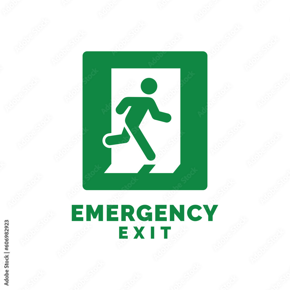 Emergency exit symbol icon isolated on white background Emergency exit symbol icon isolated on white background