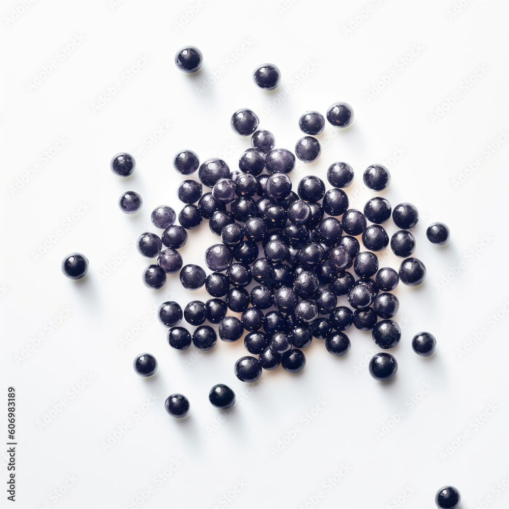 Closeup Overhead Shot of Beads of Black Caviar Closeup Overhead Shot of Beads of Black Caviar