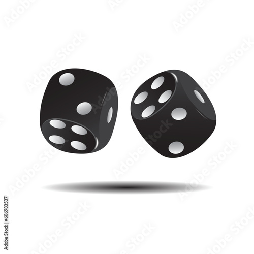 black dice isolated on white