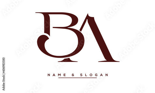 BA,  AB,  B,  A  Abstract Letters  Logo  Monogram