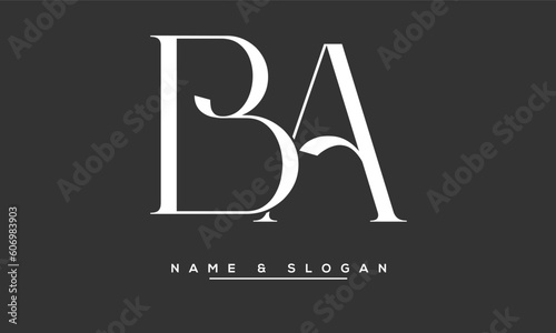BA,  AB,  B,  A  Abstract Letters  Logo  Monogram