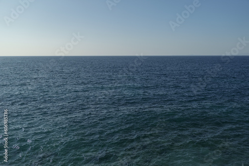 Blue sea with clean sky for background