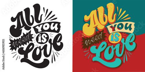 Cute hand drawn doodle lettering art. Lettering postcard  t-shirt design  tee print  mug print.
