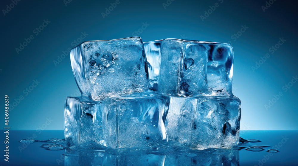 Arctic Symphony: Full-Screen Ice Cubes in Tranquil White-to-Blue Gradient. Generative AI Arctic Symphony: Full-Screen Ice Cubes in Tranquil White-to-Blue Gradient. Generative AI