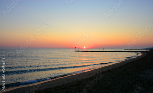 the sun rises on the beautiful beaches of the Adriatic