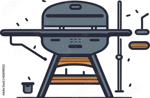 The sizzle and aroma of a BBQ grill brought to life through elegant simplicity in this enticing vector representation. 