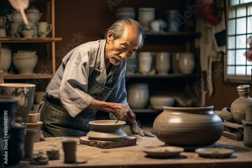 男性の陶芸家のイメージ：AI生成画像 photo