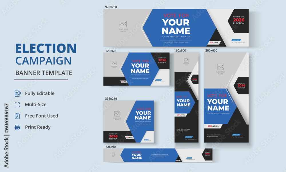 Election Campaign Banner Template, Political Campaign Banner Template, Vote Banner Template, Political Election Poster Election Campaign Banner Template, Political Campaign Banner Template, Vote Banner Template, Political Election Poster