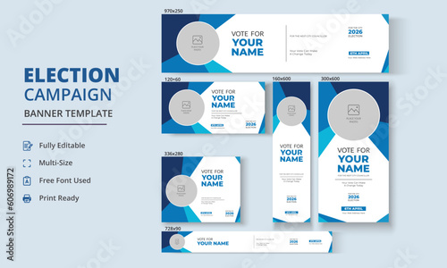 Election Campaign Banner Template, Political Campaign Banner Template, Vote Banner Template, Political Election Poster