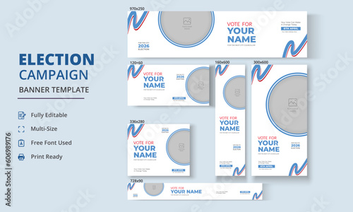 Election Campaign Banner Template, Political Campaign Banner Template, Vote Banner Template, Political Election Poster