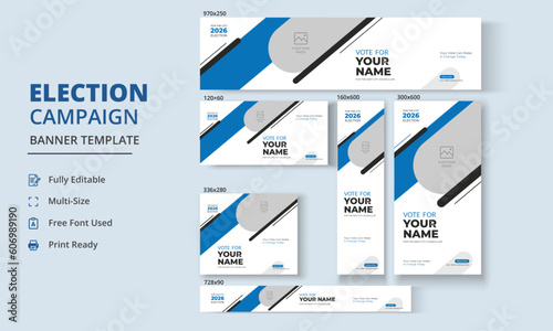 Election Campaign Banner Template, Political Campaign Banner Template, Vote Banner Template, Political Election Poster