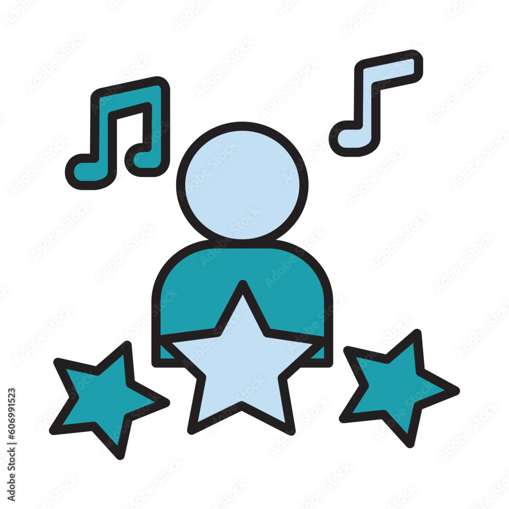 Filled Line STAR ARTIST design vector icon design vector line icon svg Filled Line STAR ARTIST design vector icon design vector line icon svg