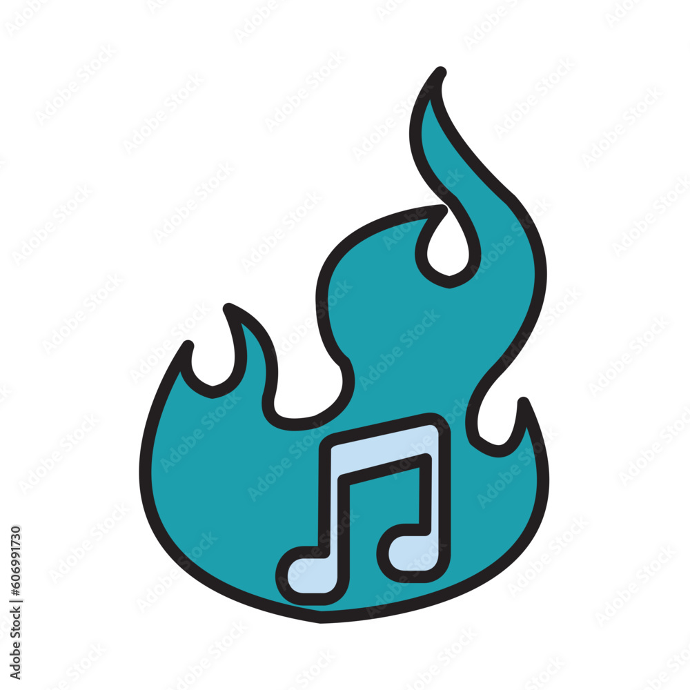 Filled Line HOT MUSIC design vector icon design vector line icon svg Filled Line HOT MUSIC design vector icon design vector line icon svg