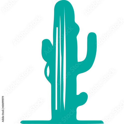 Cactus drawing as a minimal decoration for an oasis theme.