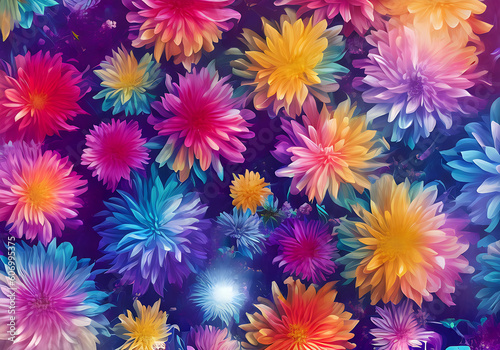 Abstract floral background varying sizes flat Pantone © Natasha Breen