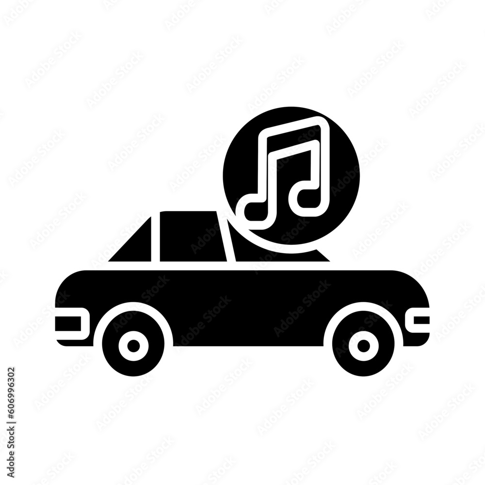 Solid MUSIC ON THE WAY design vector icon design vector line icon svg