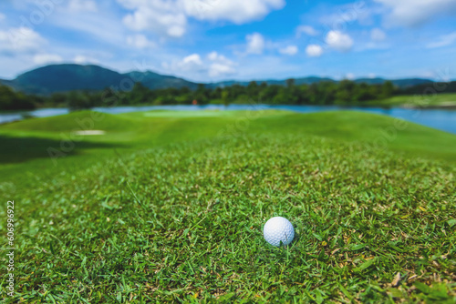 Golf ball on course