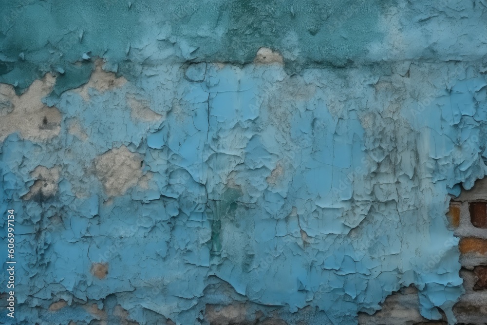 Blue old wall grunge street. Generate Ai
