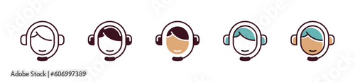 simple customer service and support assistant icon vector hotline for client call information symbol illustration for web and app template design