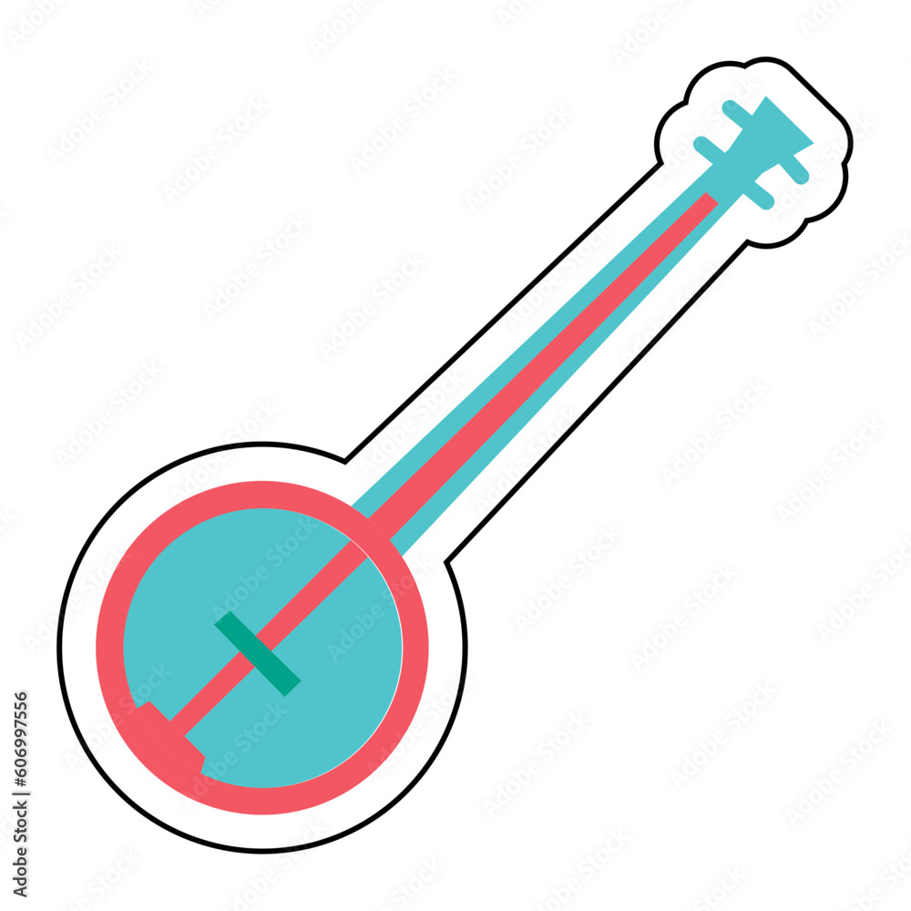 Sticker BANJO design vector icon design vector line icon svg Sticker BANJO design vector icon design vector line icon svg
