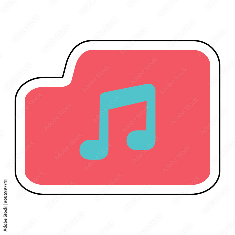 Sticker MUSIC STORAGE design vector icon design vector line icon svg