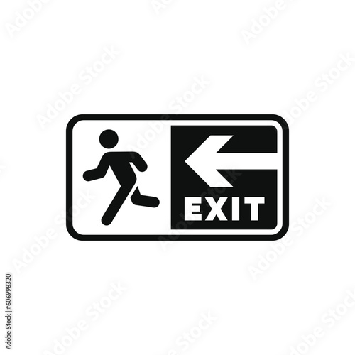 Emergency exit symbol icon isolated on white background