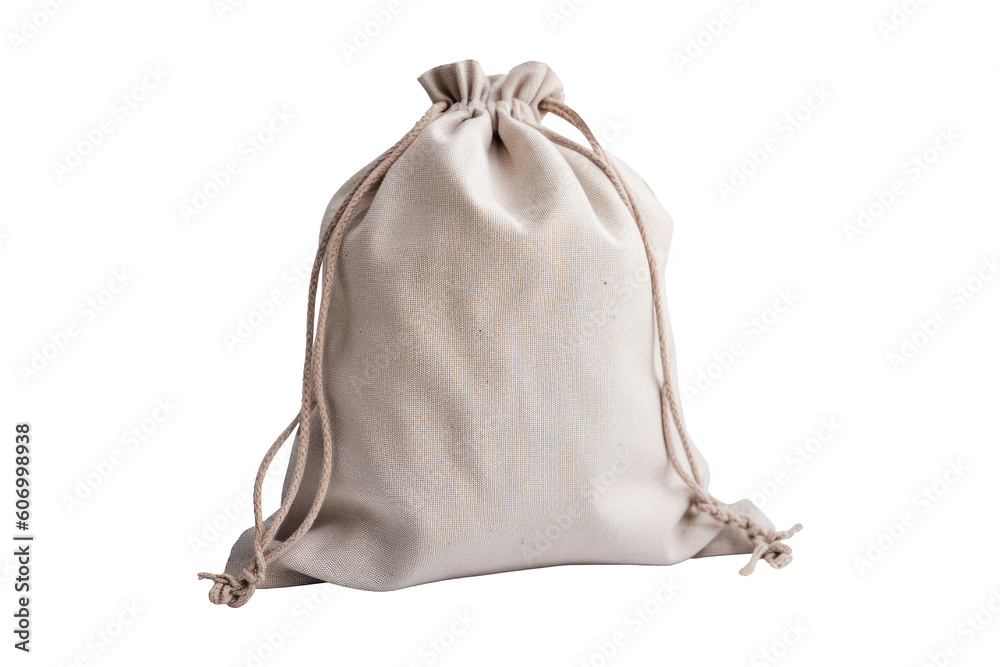 White fabric bag isolated on transparent background. Generative Ai White fabric bag isolated on transparent background. Generative Ai