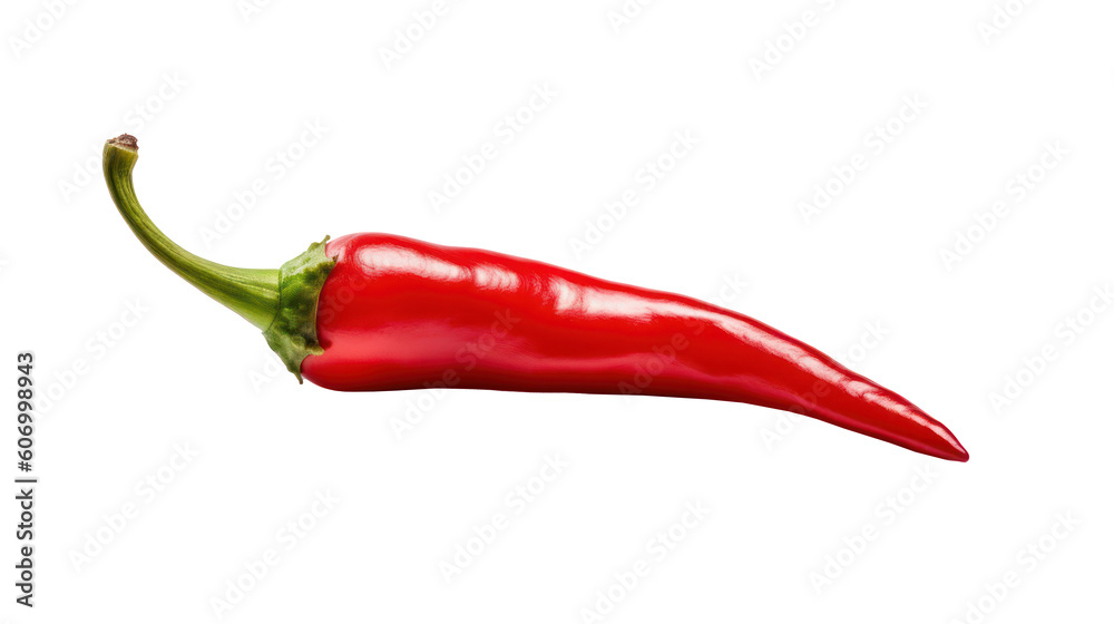 Red chili isolated on transparent background. Generative Ai Red chili isolated on transparent background. Generative Ai
