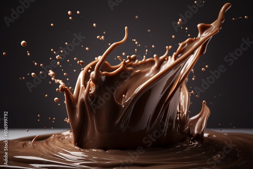 Cocoa chocolate splash. Generate Ai
