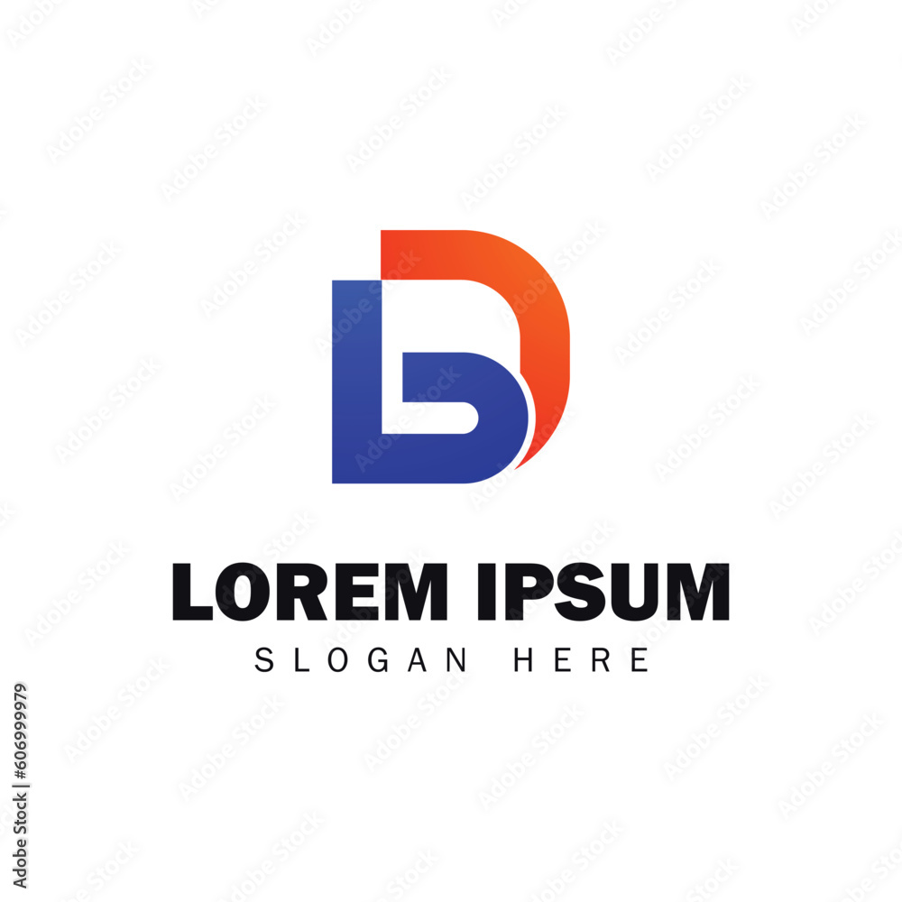 Gradient logo design template initial letter bd Gradient logo design template initial letter bd