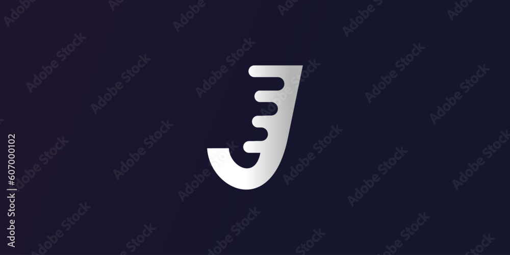 Letter J logo design simple concept Premium Vector - obrazy, fototapety, plakaty 