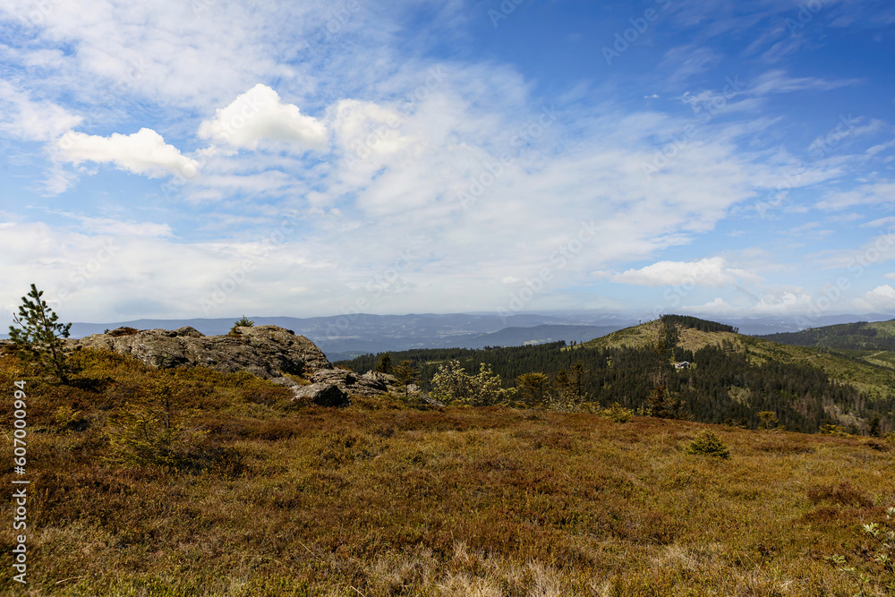 Mount Arber peak loop trail impression - View from the top of mount Arber in the bavarian forest