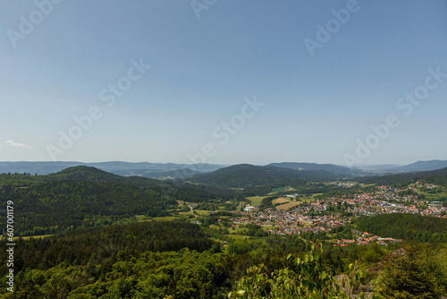View at Bodenmais from mount Silberberg in lower bavaria  germany