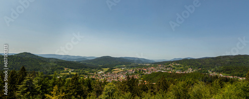 Fototapeta Naklejka Na Ścianę i Meble -  View at Bodenmais from mount Silberberg in lower bavaria, germany