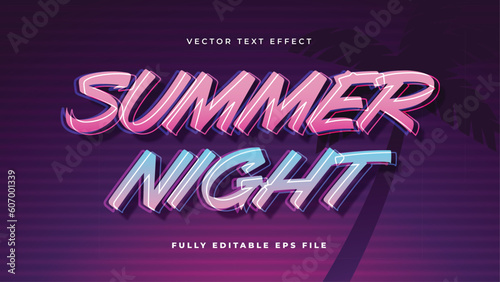 Summer Night Neon Light Text Effect