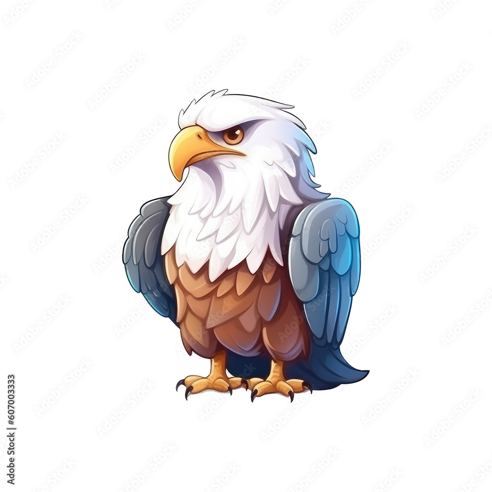 Soaring Beauty: Adorable 2D Eagle Illustration
