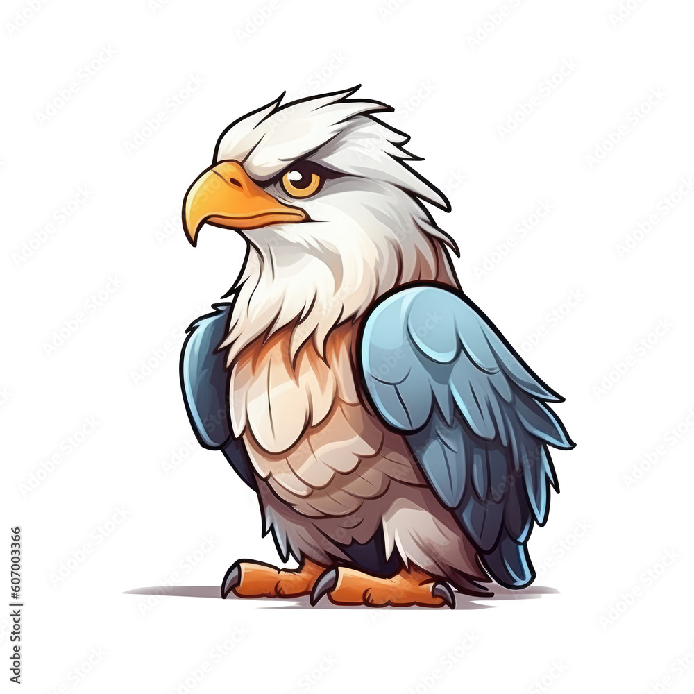 Fototapeta premium Soaring Beauty: Adorable 2D Eagle Illustration