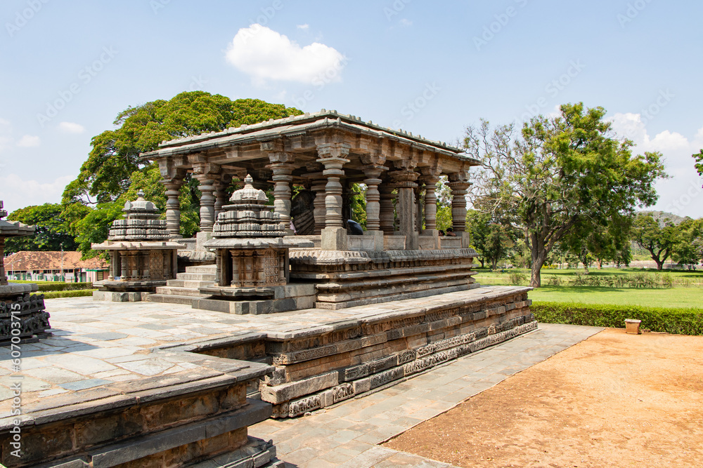 Sculptures created by Hoysala dynasty in 12 Century at Halebidu in Karnataka India