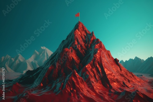 Digital mountain flag. Generate Ai