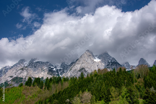 Cloudy mountain pick in Austrian alps