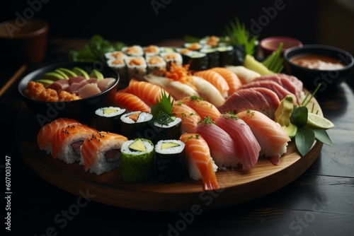 Sushi rolls. Generate Ai