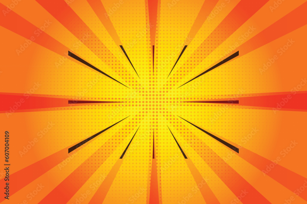 Fototapeta premium Comic book action background strip radial backdrop